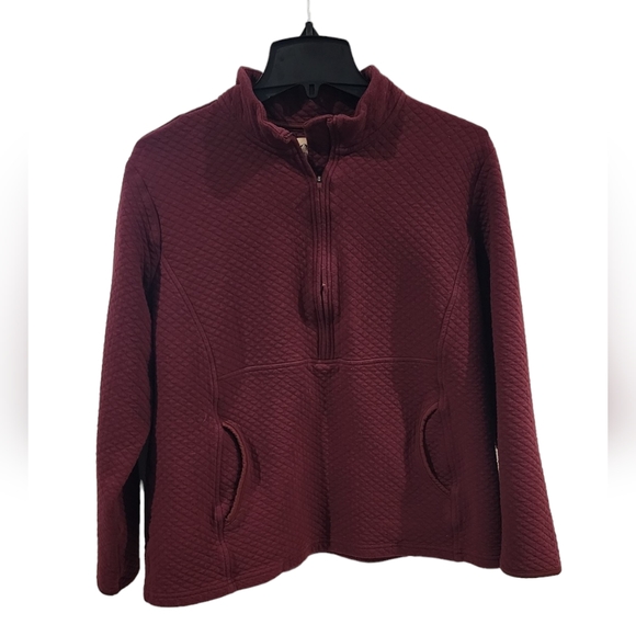 Blue Mountain 1/4 zip pullover sweater | Woman's Large | Maroon | - Picture 1 of 7